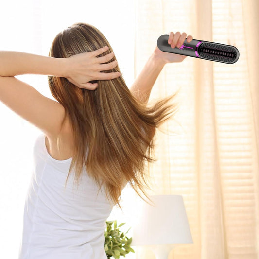 Cepillo de Pelo Portátil Inalámbrica | Cepillo Alisador USB Recargable