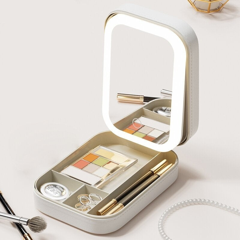Caja de almacenamiento de maquillaje con LED