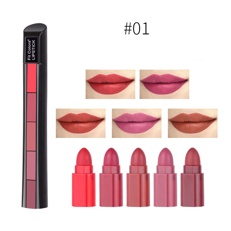 Lápiz labial mate aterciopelado 5 en 1