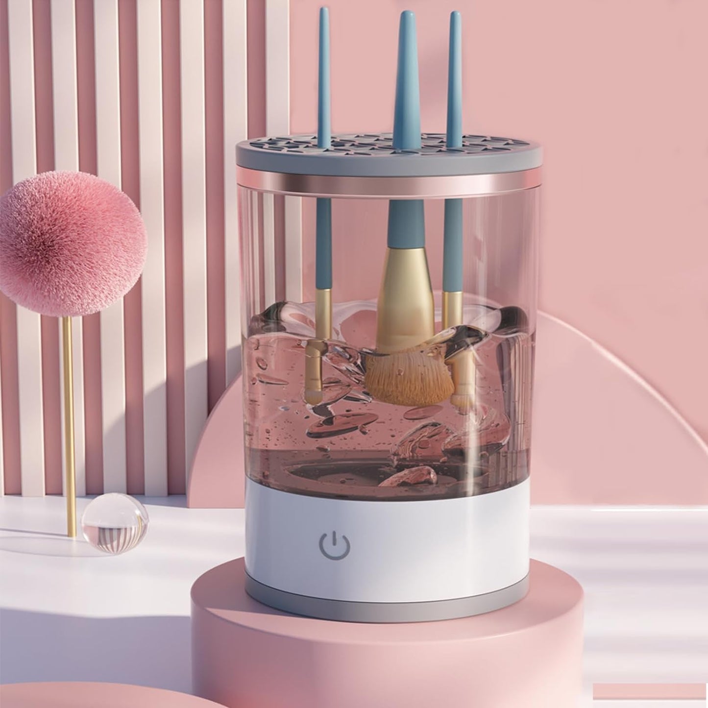 Limpiador automático de brochas de maquillaje
