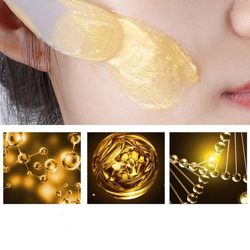 Mascarilla hidratante de lágrima de caracol con lámina de oro.