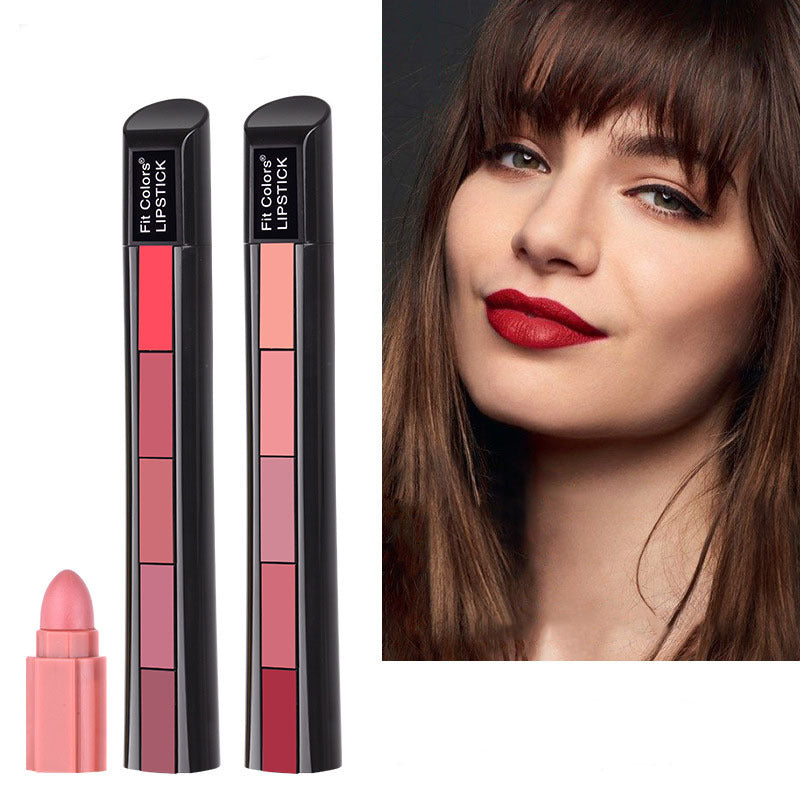 Lápiz labial mate aterciopelado 5 en 1