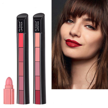 Lápiz labial mate aterciopelado 5 en 1