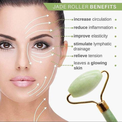 Rodillo de masaje facial de jade
