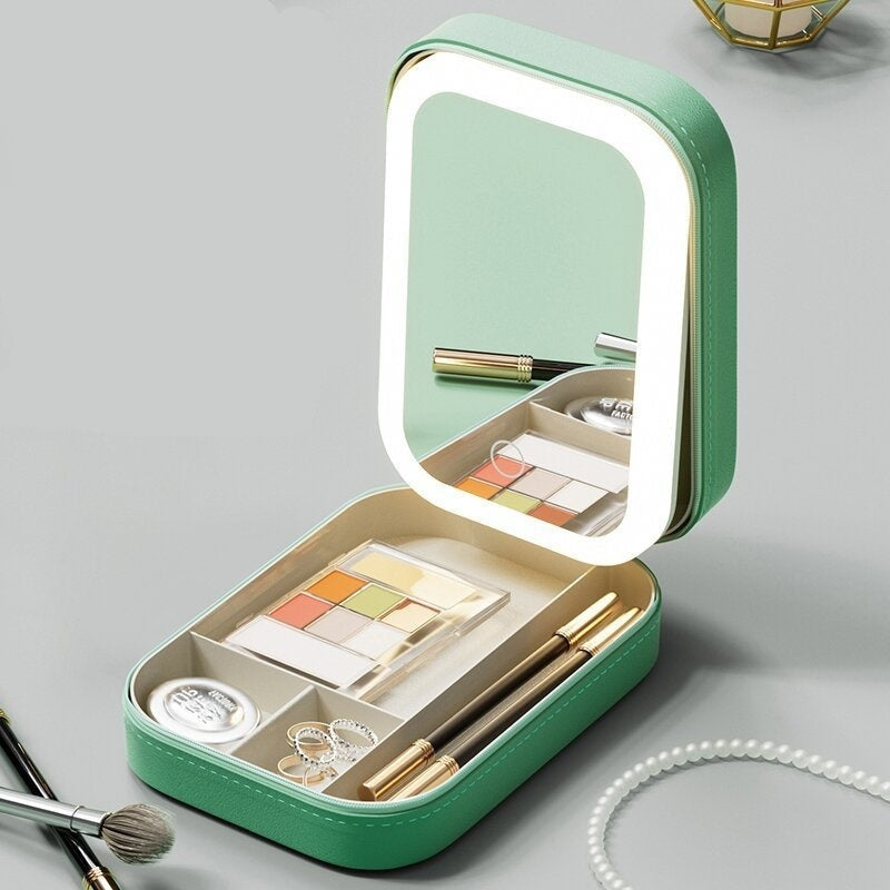 Caja de almacenamiento de maquillaje con LED