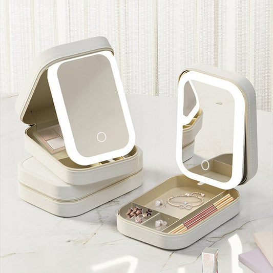 Caja de almacenamiento de maquillaje con LED