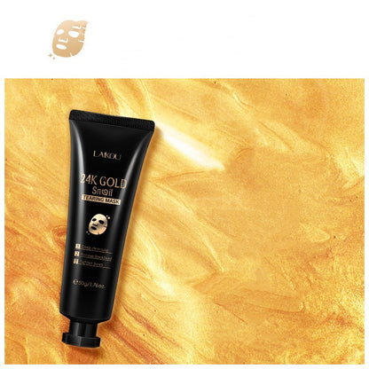 Mascarilla hidratante de lágrima de caracol con lámina de oro.