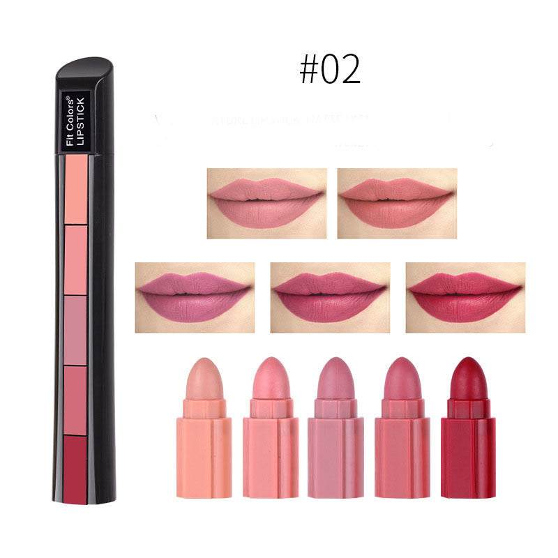 Lápiz labial mate aterciopelado 5 en 1
